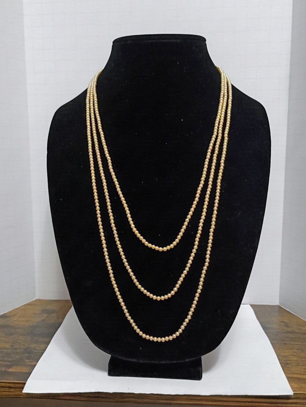 Vintage Crown Trifari Signed Multi-Strand Faux Pearls